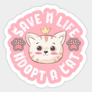 Save A Life Adopt A Cat Sticker